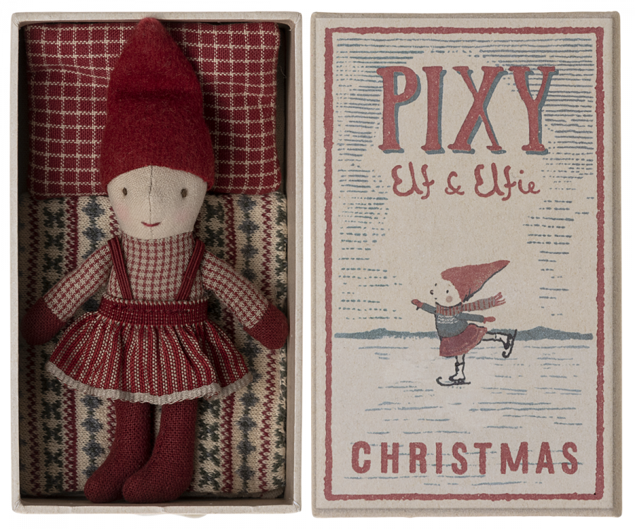 Navidad.Duende Elfie en caja de cerillas MAILEG