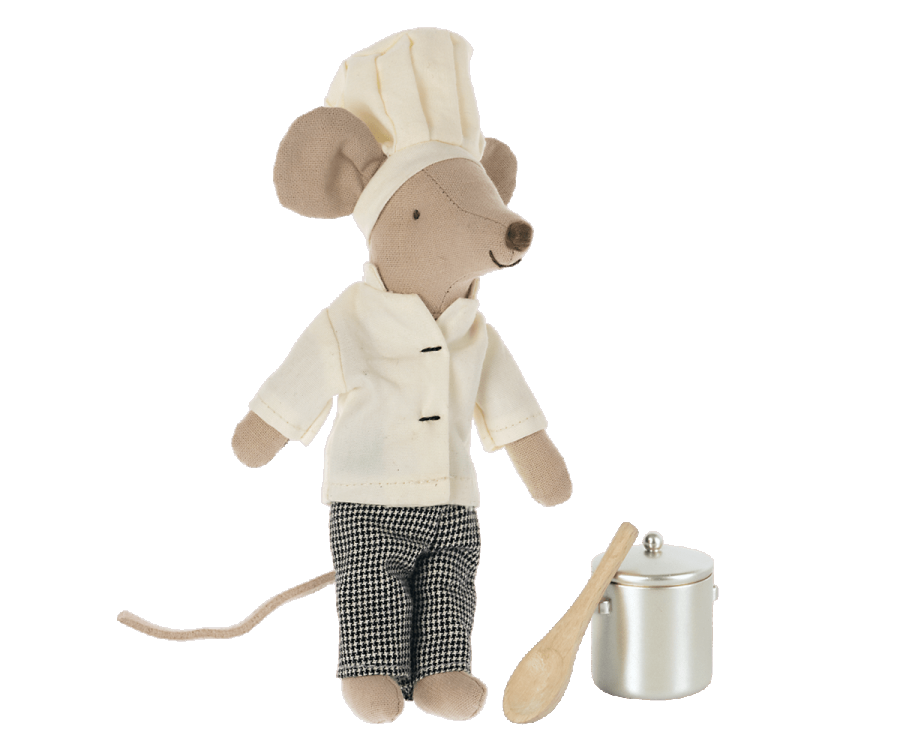 Ratón cocinero con olla y cuchara MAILEG
