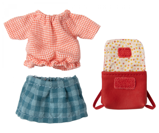 Ropa y bolso, ratón hermana mayor - rojo MAILEG