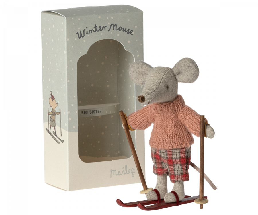 Ratón de invierno con juego de esquí, Hermana mayor MAILEG