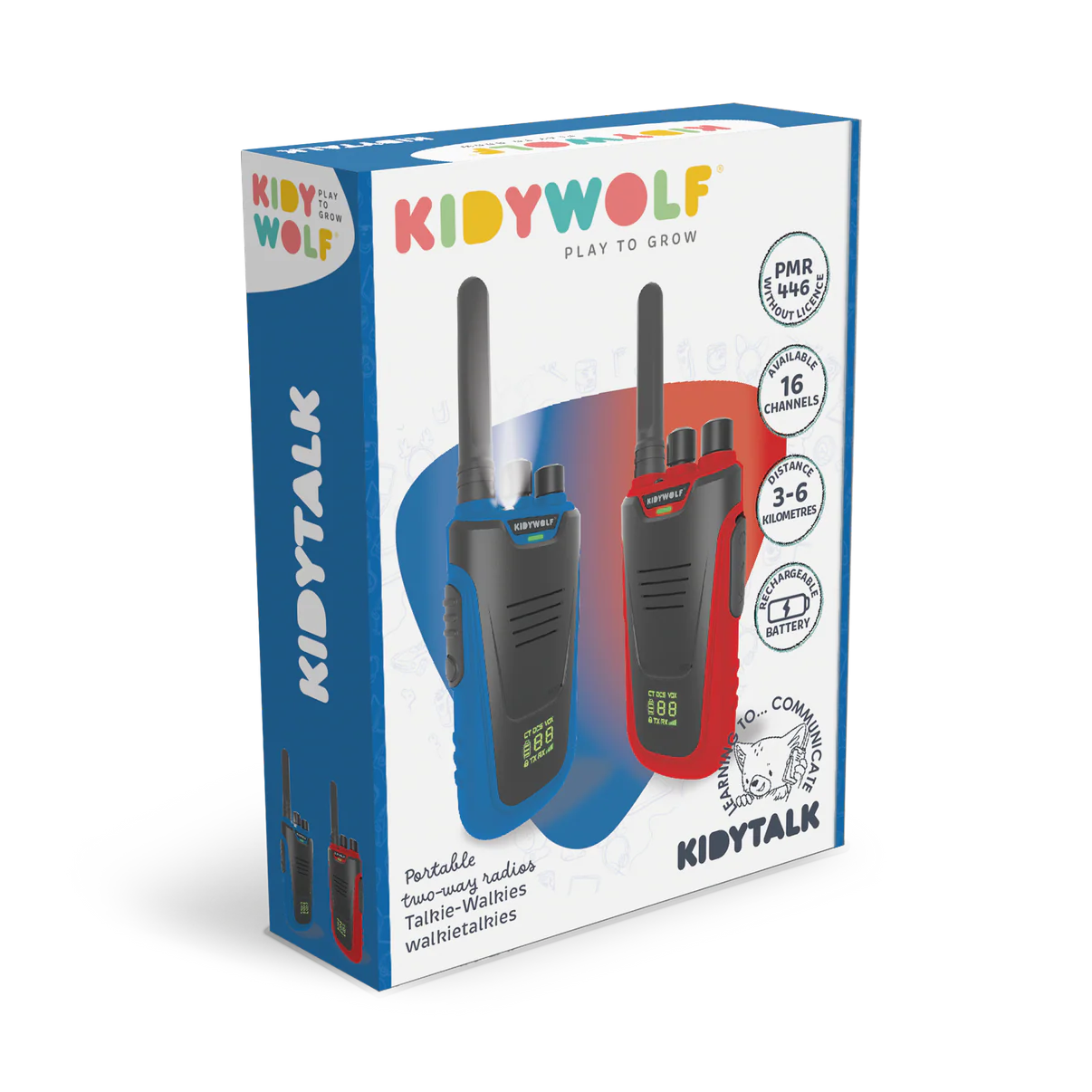 KIDYTALK walkie-talkies azules rojos
