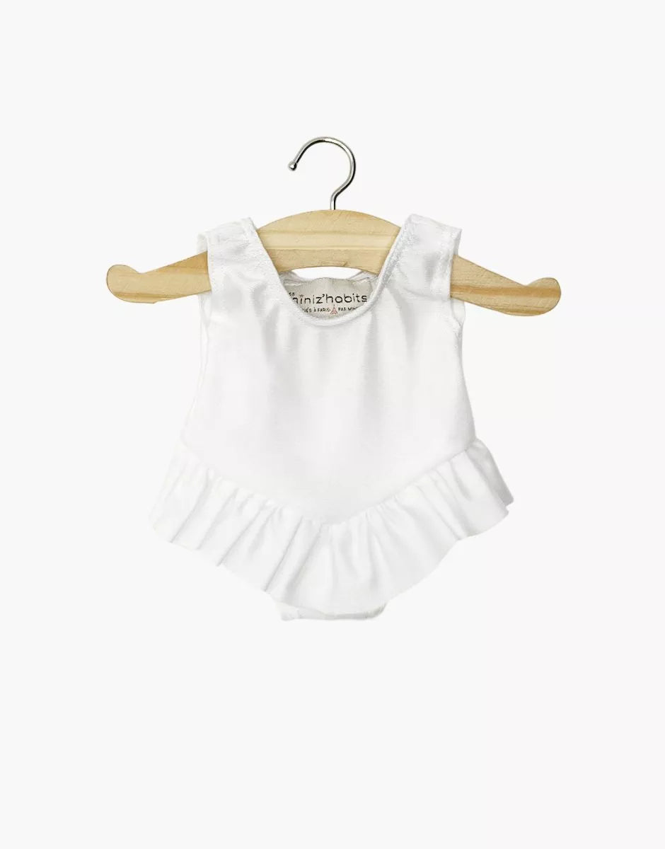 MINIKANE Body Maia con volantes en licra blanca