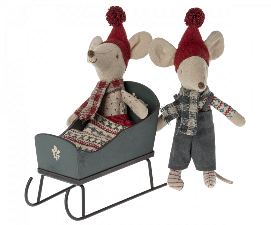 Navidad.Trineo, Ratón Verde MAILEG