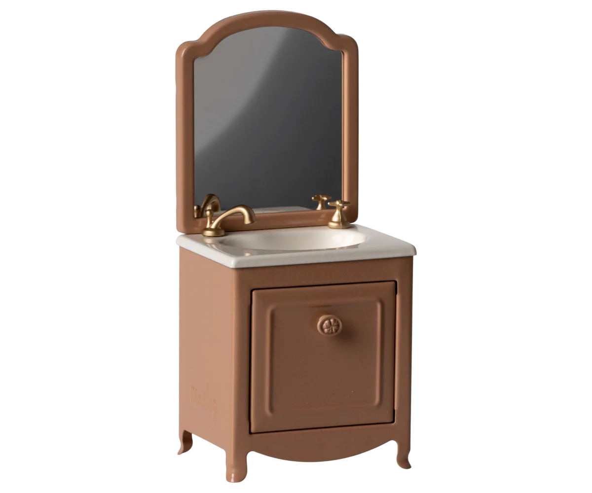 Lavabo con espejo, Ratón - polvo oscuro MAILEG