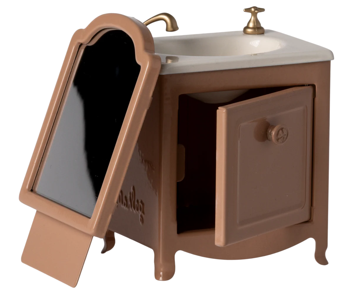 Lavabo con espejo, Ratón - polvo oscuro MAILEG