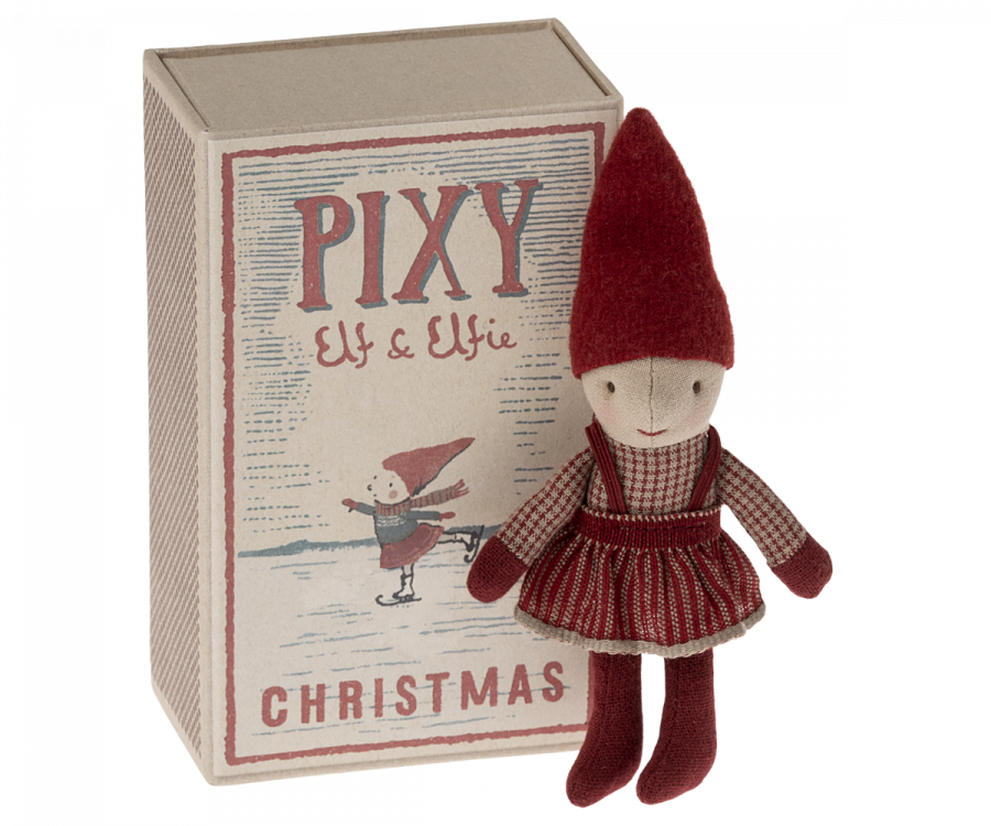 Navidad.Duende Elfie en caja de cerillas MAILEG