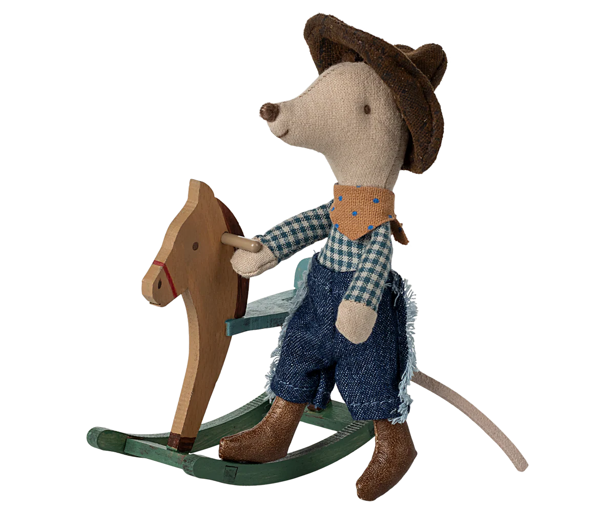 Ratón vaquero en caballo mecedor, Hermano pequeño MAILEG