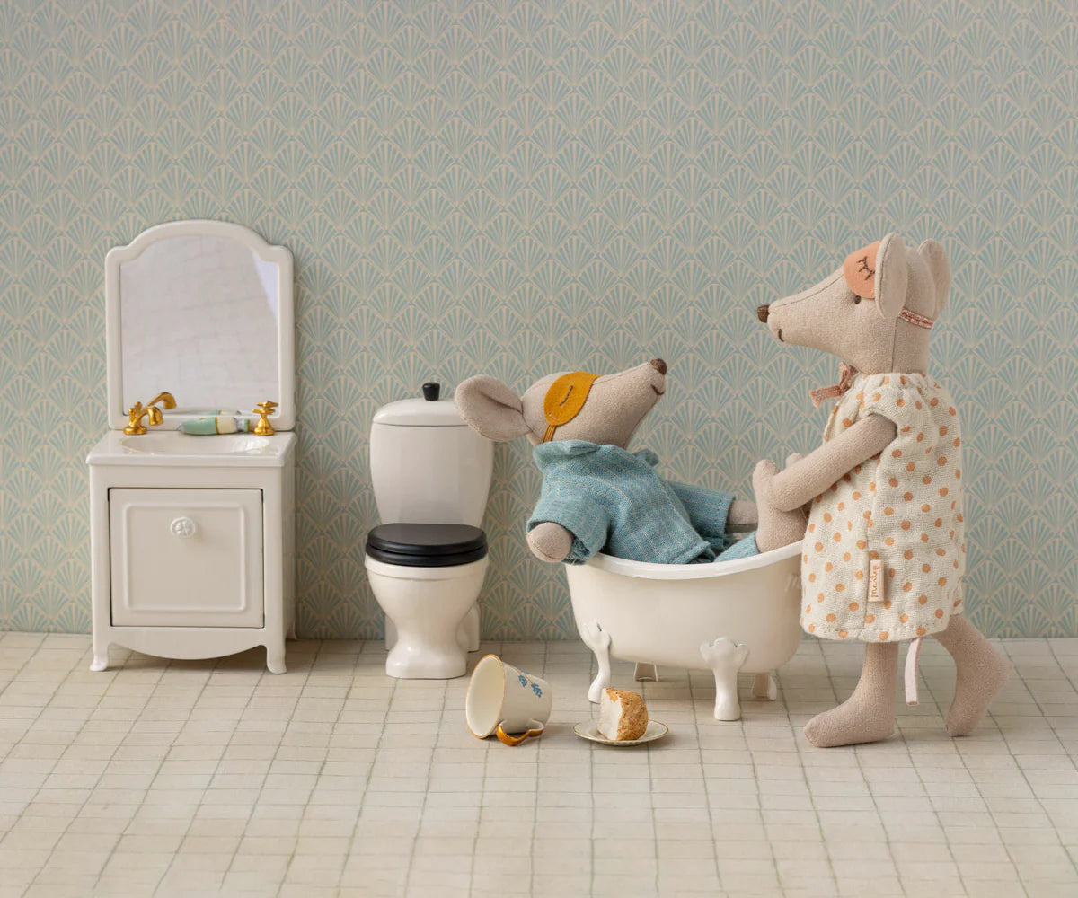 Lavabo con armario y espejo, Ratón - polvo oscuro MAILEG