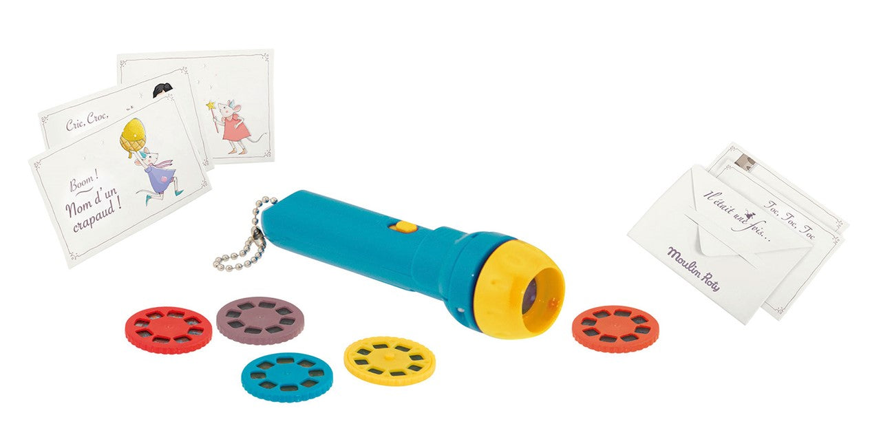 MOULIN ROTY Libro linterna proyector de cuentos Érase