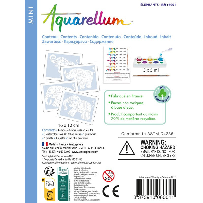 Mini elefantes de acuarela