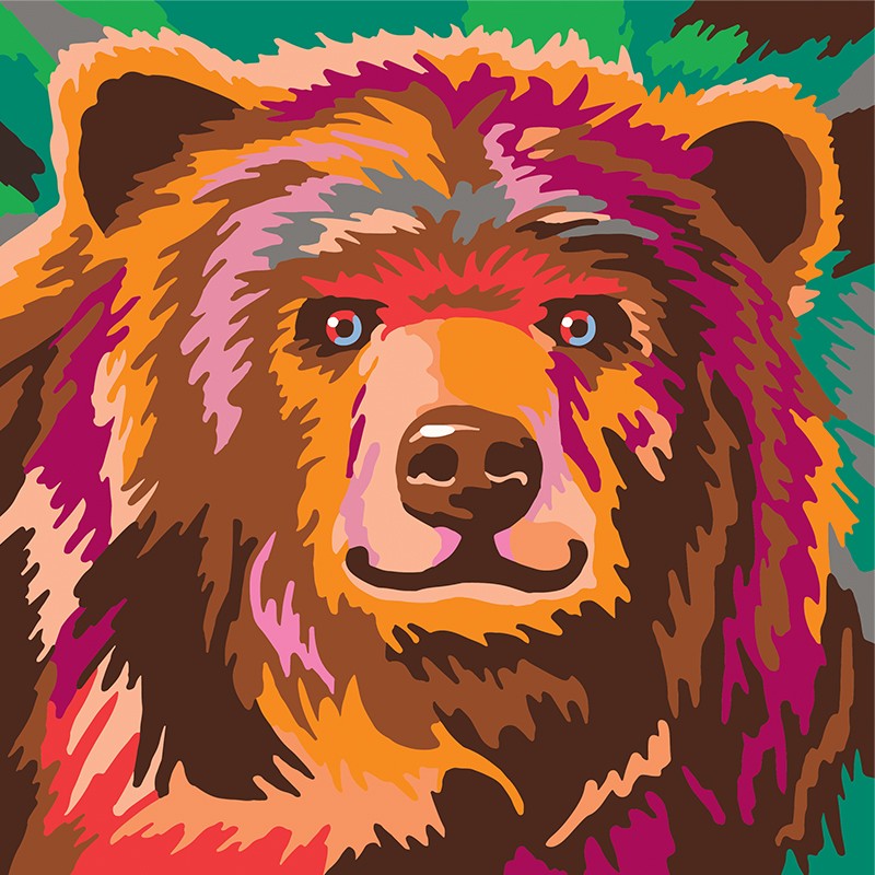 Colorizzy Animales del bosque Husky Oso