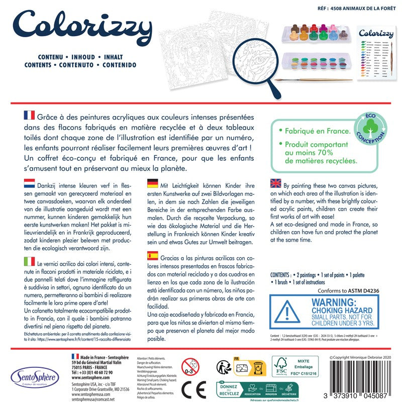 Colorizzy Animales del bosque Husky Oso