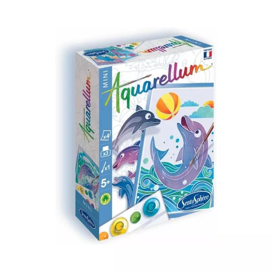 Mini delfin de acuarela