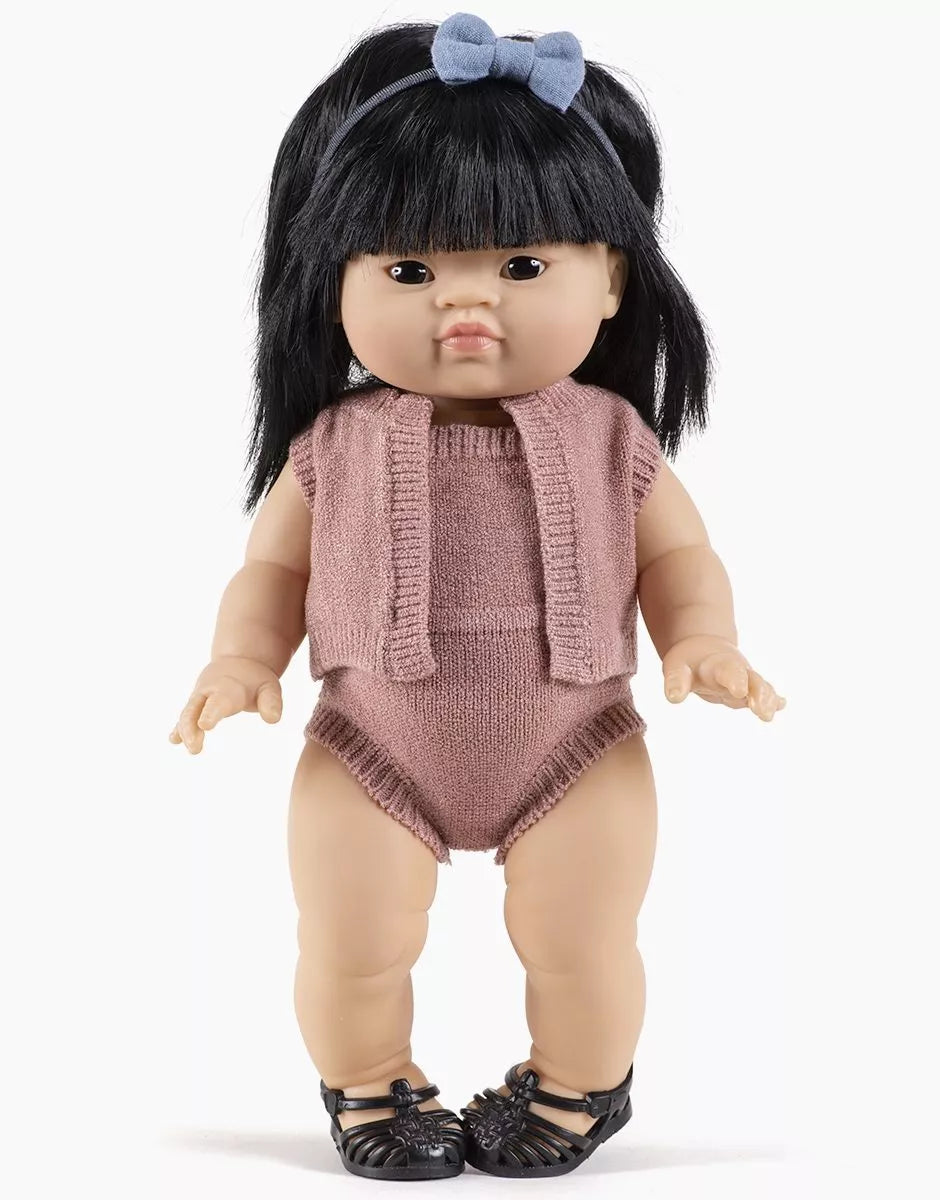 MINIKANE Cárdigan Léonie en punto rosa té