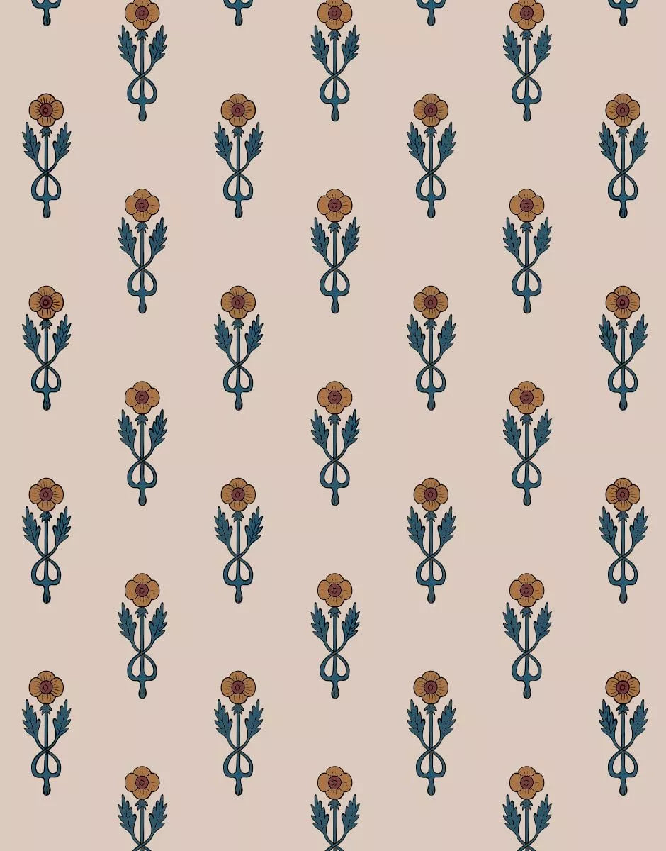 MINIKANE Mono Clara y diadema a juego en algodón con estampado floral nórdico