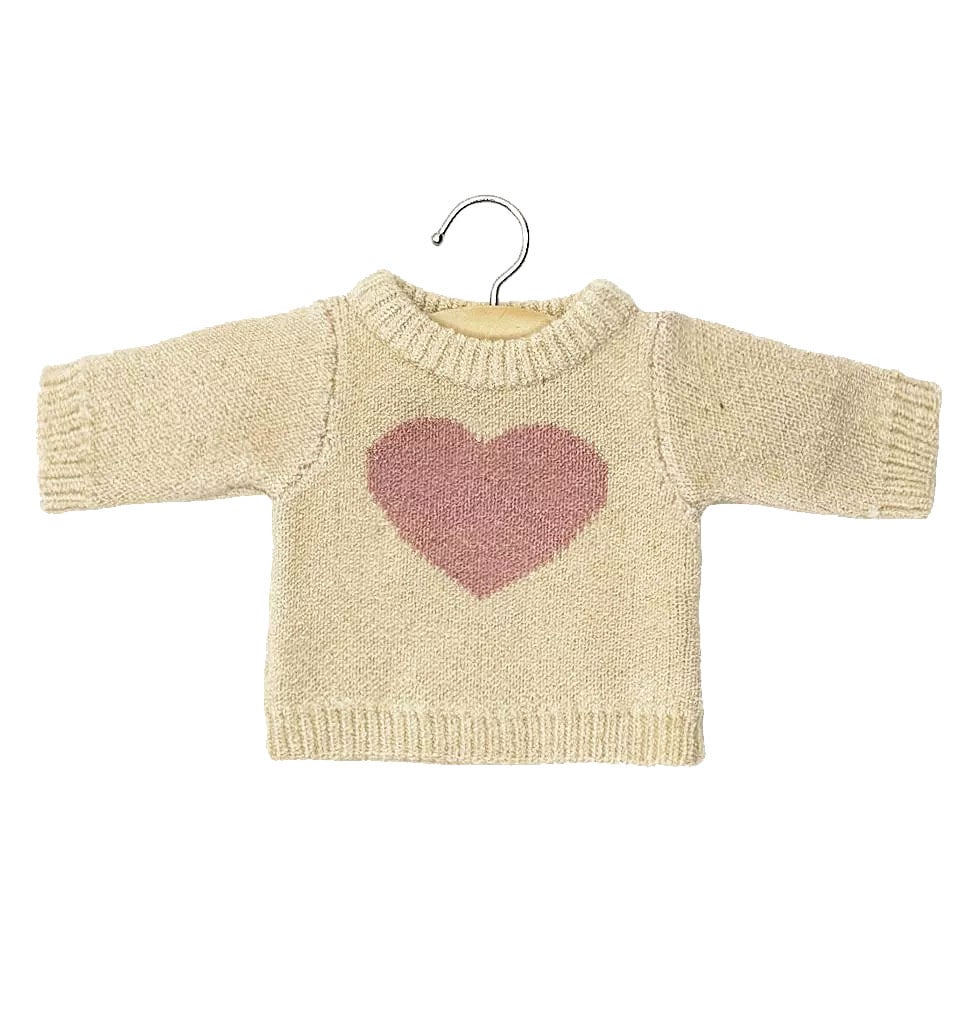 MINIKANE Jersey corazón punto crema