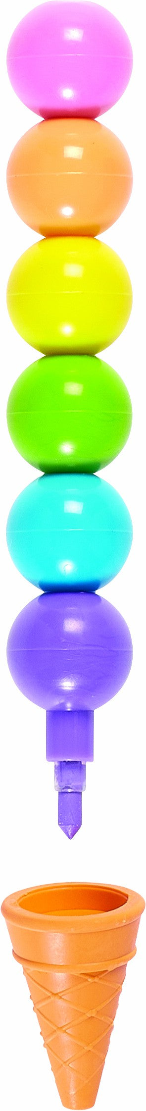 CERAS APILABLES CON FORMA DE HELADO DE ARCOÍRIS Y AROMA A VAINILLA