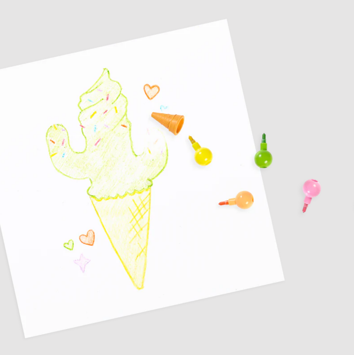 CERAS APILABLES CON FORMA DE HELADO DE ARCOÍRIS Y AROMA A VAINILLA