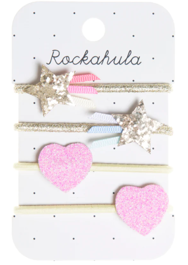 Gomas de pelo estrellas fugaces y corazones Rockahula